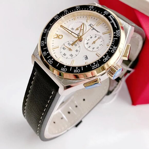 Ferragamo Men's Super Sport Leather 43mm Watch - Picture 1 of 7